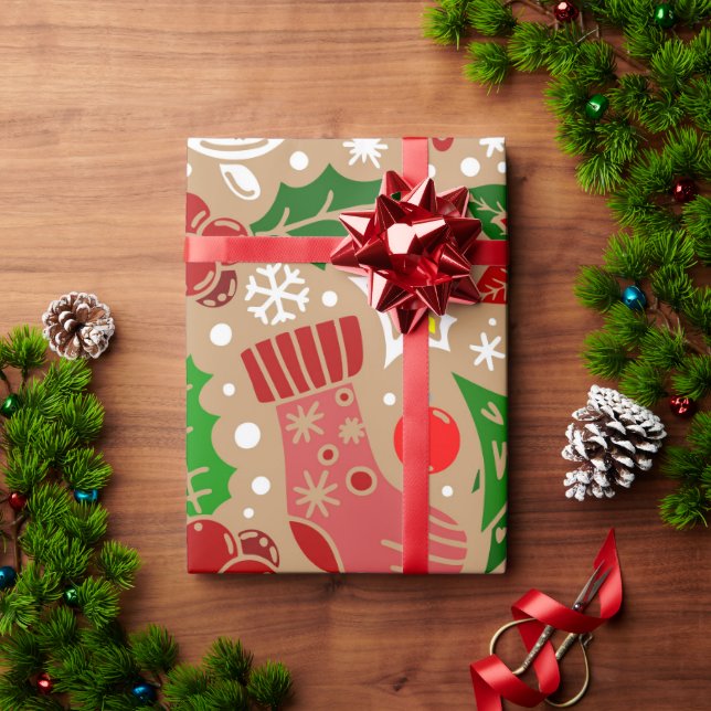 Papel De Presente Design Moderno Estético  (Presente de Natal)