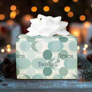 Papel De Presente Design moderno minimalista com círculos em azul tu