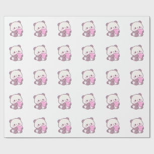 Papel De Presente Design Panda Feliz   Vibrações Simpáticas Positiva