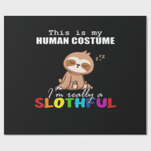 Papel De Presente Design Preguiçoso de Halloween, Este é o meu Traje