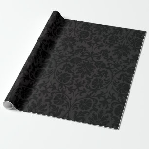 Papel De Presente Design preto do damasco