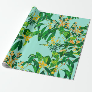Papel De Presente Design sem costura feita com folhas tropicais d