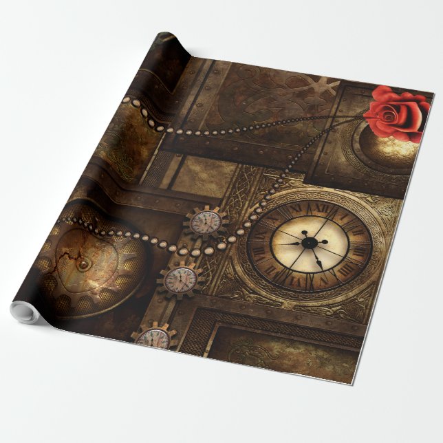 Papel De Presente Design steampunk maravilhoso (Desenrolado)
