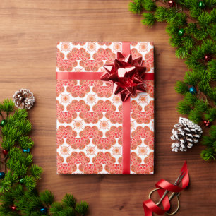 Papel De Presente design vermelho e branco