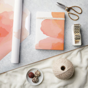 Papel De Presente Design vibrante de aquarela laranja e vermelho