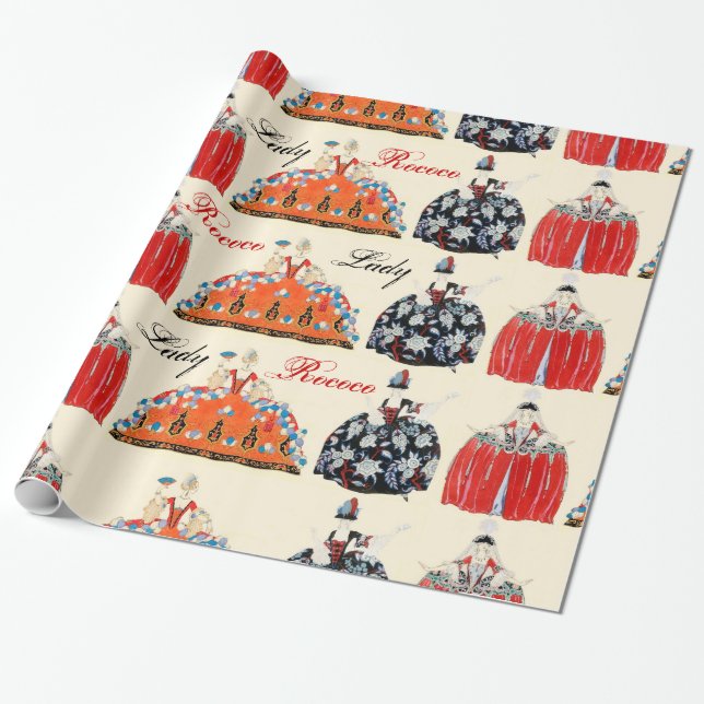 PAPEL DE PRESENTE DESIGNADOR DE CUSTO DE FASHION DE DECO DE ARTE ROC (Desenrolado)