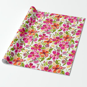 Papel De Presente Designer Floral Penelope Watercolor