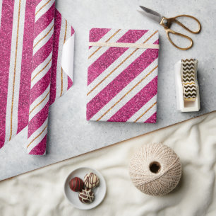Papel De Presente Designs cor-de-rosa claro e dourado que embrulham