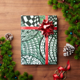 Papel De Presente Designs originais das Bolas de Natal em Verdes