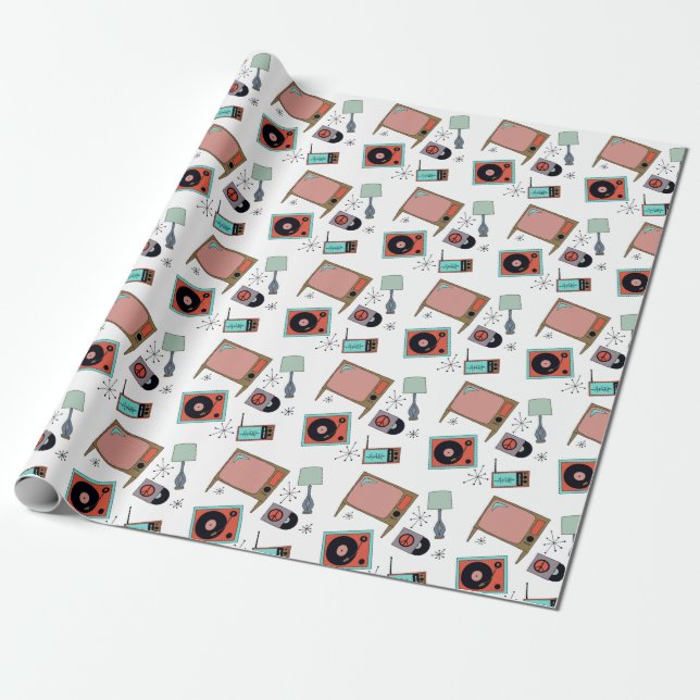 Papel De Presente Designs retrorreflectores (Desenrolado)