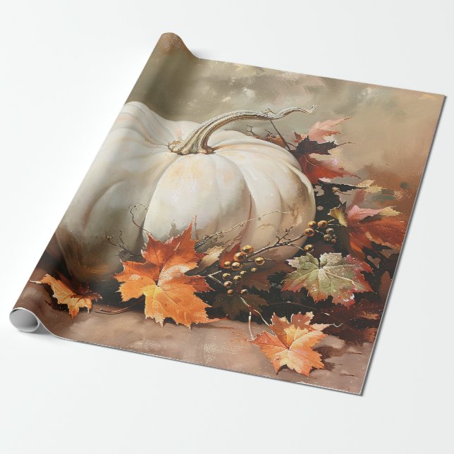 Papel De Presente Desligamento de Pintura de Pumpkin Branco Russo (Desenrolado)