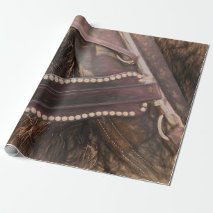 Papel De Presente Desligamento Russo do Cavalo Marrom Ocidental