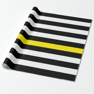 Papel De Presente Despachantes da Thin Yellow Line Faixa com Padrão 