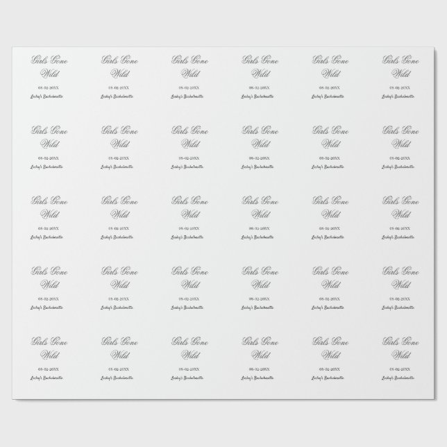 Papel De Presente Despedida de solteira Girls Gone wild nome data no (Aberto)