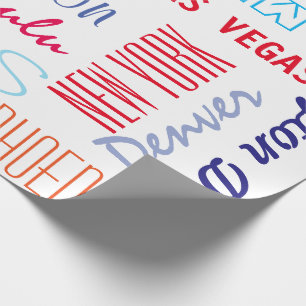 Papel De Presente Destinos de viagem até 16 palavras ou nomes de ci