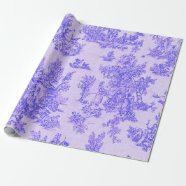 Papel De Presente Desvinculação do toile de jouy azul e branco