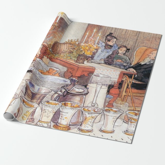 Papel De Presente Detalhe Da Véspera De Natal - Carl Larsson 1906 (Desenrolado)
