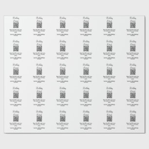 Papel De Presente detalhes da festa de aniversário de qr scan modern