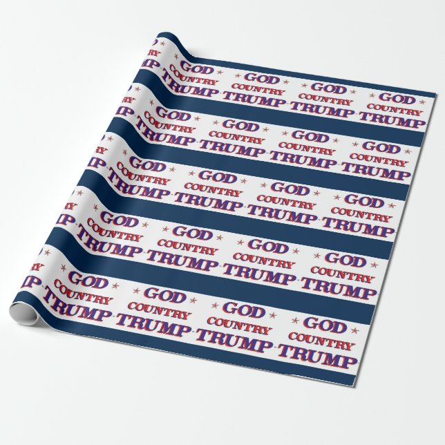 Papel De Presente Deus Country Trump (Desenrolado)