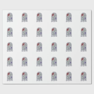Papel De Presente Deus Tem Isso Fé Floral Vintage