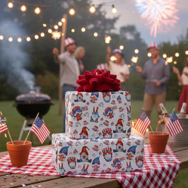 Papel De Presente Dia da Celebração da América do Trabalho Gnome