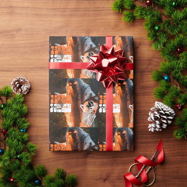 Papel De Presente Dia das Bruxas (Presente de Natal)