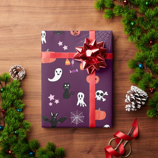 Papel De Presente Dia das Bruxas (Presente de Natal)