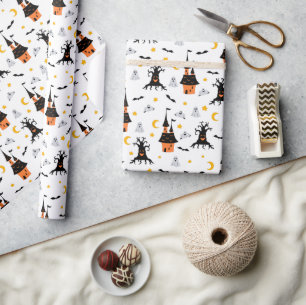 Papel De Presente Dia das Bruxas de Spooky Haunted House