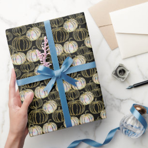 Papel De Presente Dia das Bruxas Pretas com Brilho