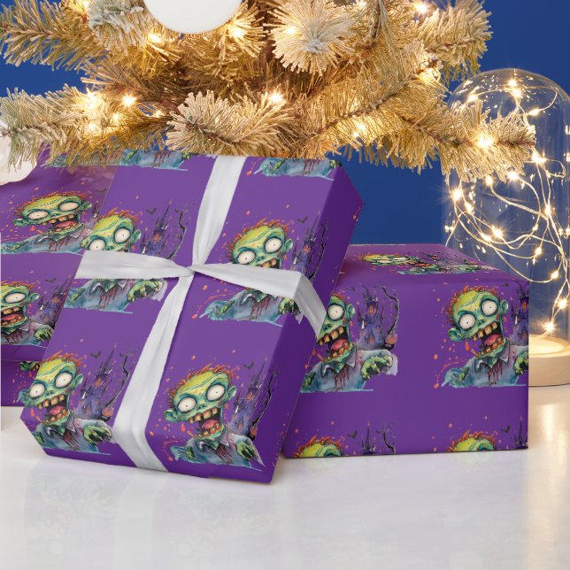 Papel De Presente Dia das Bruxas, Zumbi, Grito do Castelo Roxo ,  (Feriados)