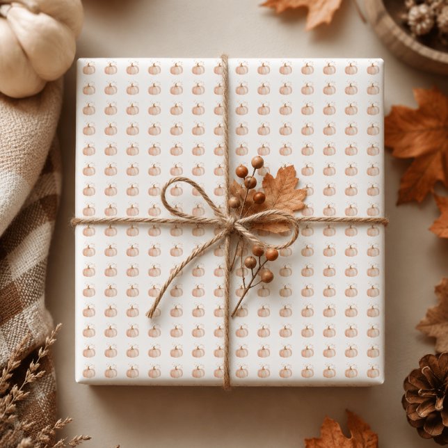 Papel De Presente Dia de Ação de Graças – Design Outonal de Abóbora  (Criador carregado)