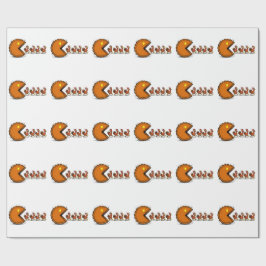 Papel De Presente Dia de Ação de Graças Divertido Comer Torta de Per