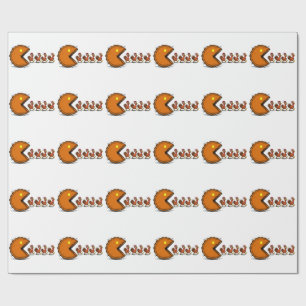 Papel De Presente Dia de Ação de Graças Divertido Comer Torta de Per