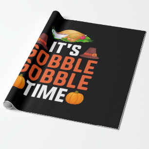 Papel De Presente Dia De Ação De Graças É Um Momento Gobble