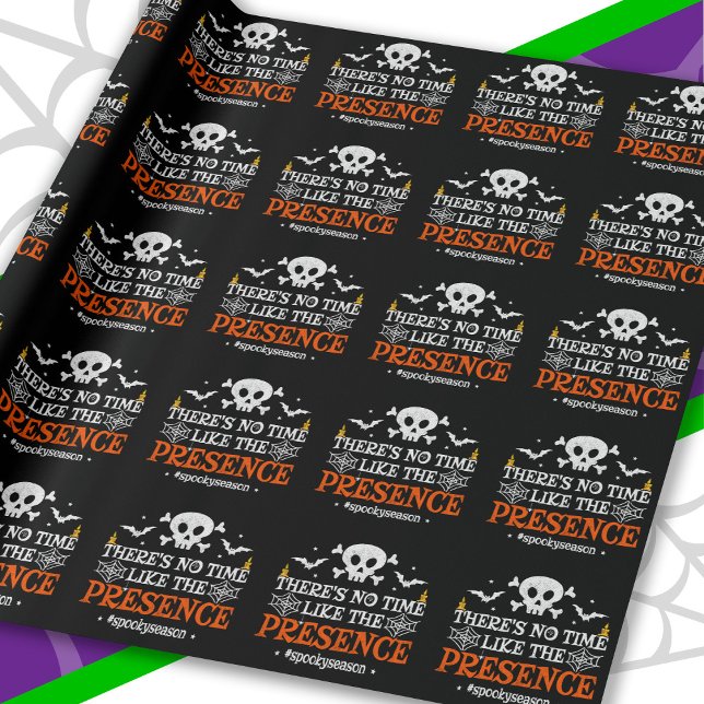 Papel De Presente Dia de as Bruxas engraçado Crossbones do crânio do (Criador carregado)