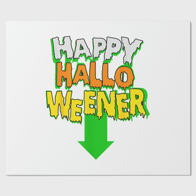 Papel De Presente Dia de as Bruxas engraçado Feliz Halloweener (Aberto)