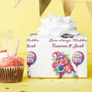 Papel De Presente Dia de as mães charmoso Gnomo Personalizado Melhor