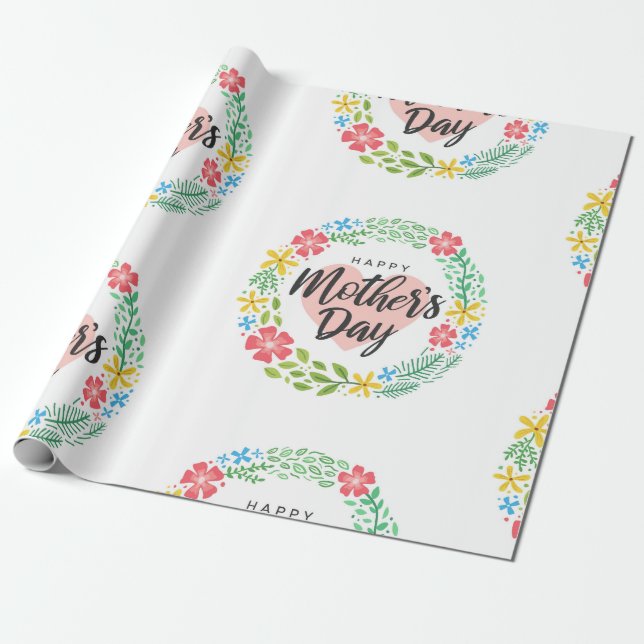 Papel De Presente Dia de as mães Feliz (Desenrolado)