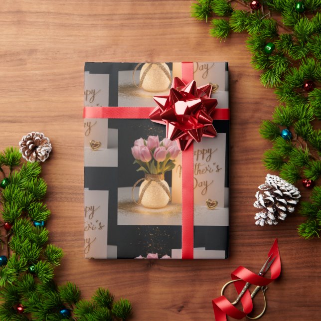 Papel De Presente Dia de as mães Feliz (Presente de Natal)