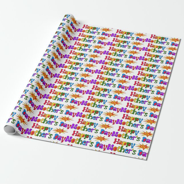 Papel De Presente Dia de as mães feliz (Desenrolado)