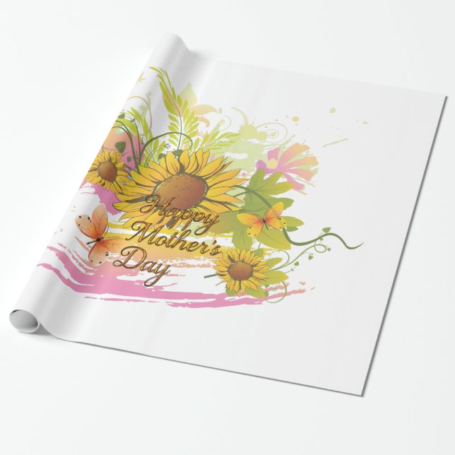 Papel De Presente Dia de as mães Feliz 36 (Desenrolado)