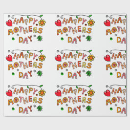 Papel De Presente Dia de as mães Feliz Simples e Divertido