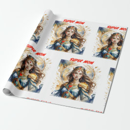 Papel De Presente Dia de as mães Super Mãe