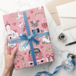 Papel De Presente Dia de Casamento em Rosa<br><div class="desc">Um Papel de Embrulho Fofo para Casamentos,  Noivados ou Chá de Noiva em um Tema de Casamento Rosa</div>