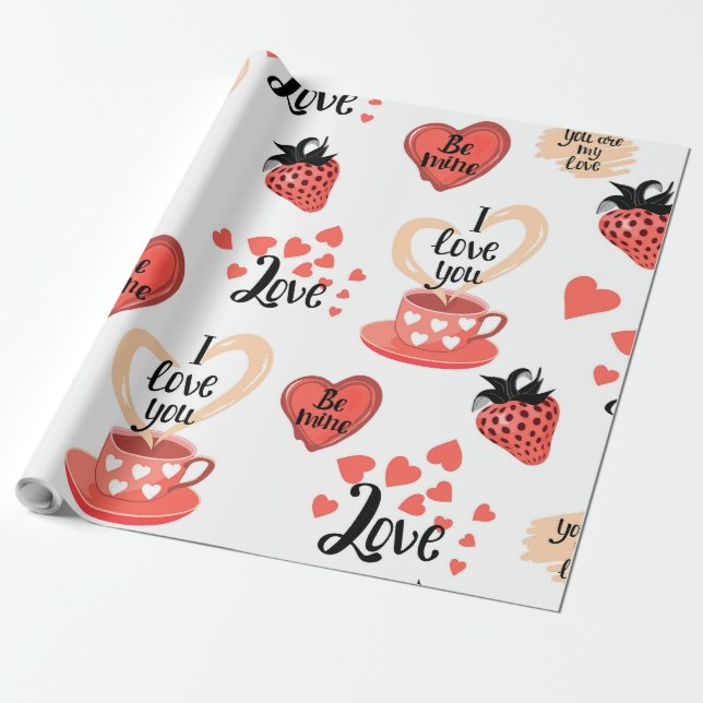 Papel De Presente Dia de os namorados (Desenrolado)