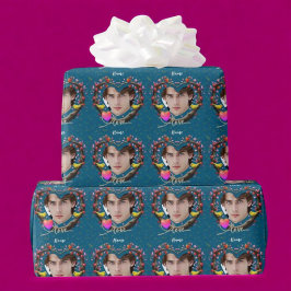 Papel De Presente Dia de os namorados com ave canária