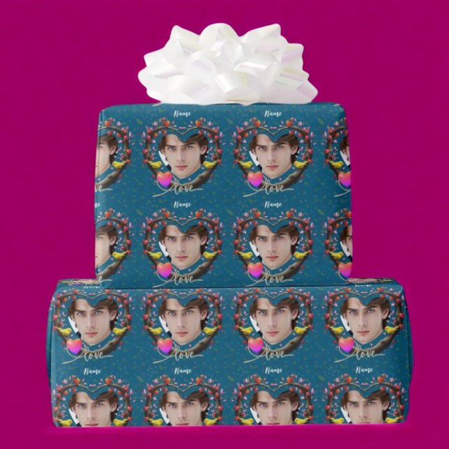 Papel De Presente Dia de os namorados com ave canária (Criador carregado)