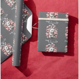 Papel De Presente Dia de os namorados com Urso Rico