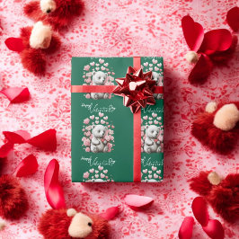 Papel De Presente Dia de os namorados com Urso Rico