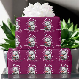 Papel De Presente Dia de os namorados com Urso Rico